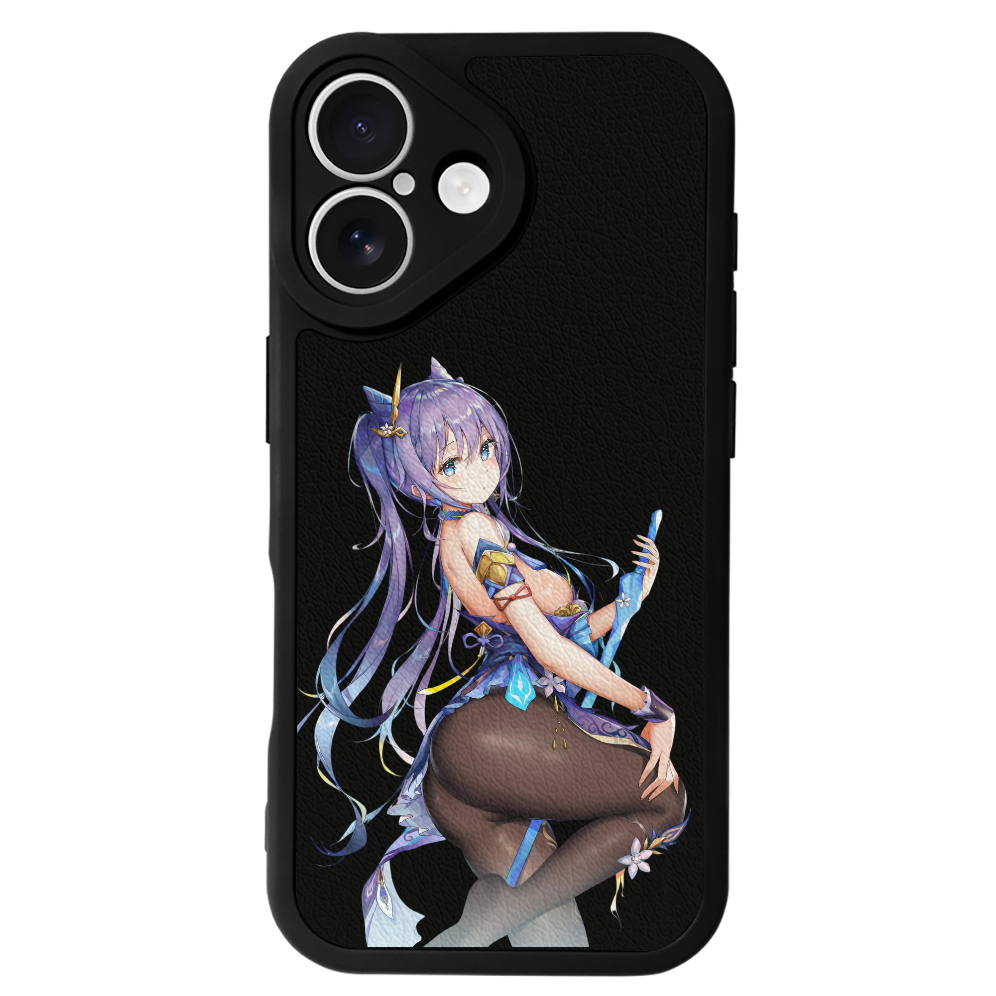 げんし神 刻晴 こくせい genshin Kokusei 【iPhone 16シリーズ対応】シリコンスマホケース（レザー調） 材質：シリコン